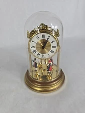 Spartus Domed Wind Up Clock with German Dancers Working Condition