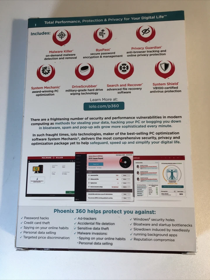 IOLO PHOENIX 360 NEW iolo Phoenix 360 7 Powerful Products in 1 SEALED RETAIL NEW - Image 2 of 4