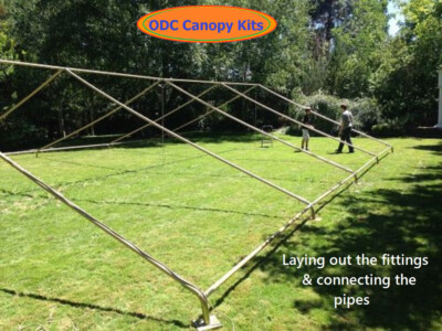 10x40 Ft Carport Canopy Kit – Fittings + Tarp + Bungees (No Poles) – 1-3/8" ID Heavy Duty