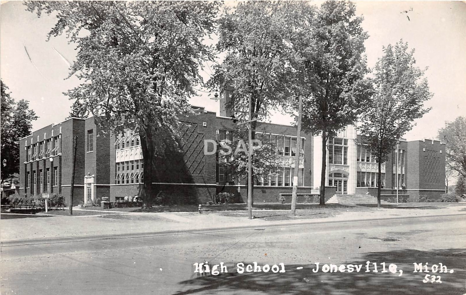 B91/ Jonesville Michigan Mi Real Photo RPPC Postcard c50s High School