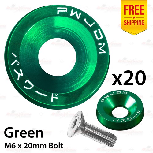 Enmoo 20 Pezzi In Alluminio Billet Parafango Paraurti Rondella Bullone Vano Moto - Foto 13