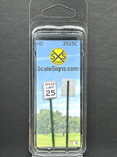 HO-3500-025-C / 1:87 Scale Model Street  Railroad Signs "25 mph"