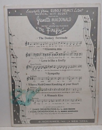 The Donkey Serenade - Friml, Stothart, Wright & Forrest - Sheet Music 1937 - Picture 2 of 6