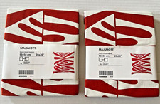 Lote de 2 fundas de cojín de almohada Ikea MAJSMOTT 20"x 20" blanco roto/rojo hoja abstracta