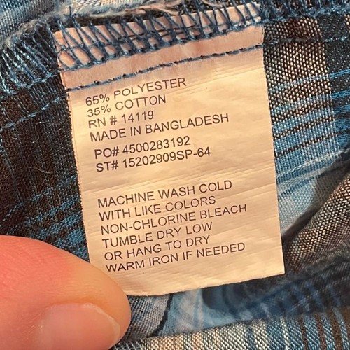 Camicia western Ely Cattleman uomo taglia XXL leggera perla snap plaid - Foto 6 di 7