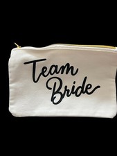 Bride Bridesmaid Wedding Zip Cosmetic Makeup Gift Bag Pouch Team Bride