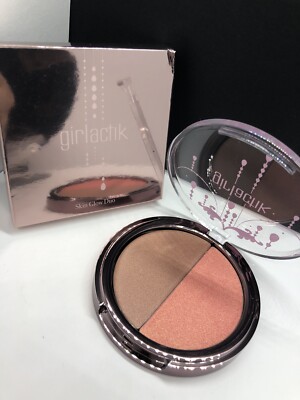 Girlactik Skin Glow Highlighter Duo Sunset Champagne Coral Creamy Shimmer Glow