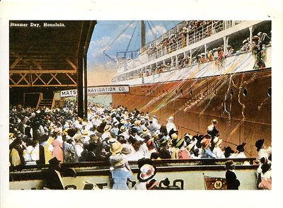 Postkarte - Reproduktion - Steamer day in Honolulu was an exciting vacation...