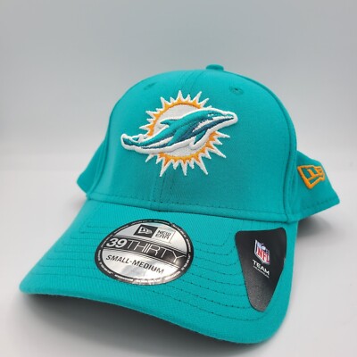 Miami Dolphins Hat New Era 39Thirty NFL Flex Fit Cap Aqua Green Orange Classic