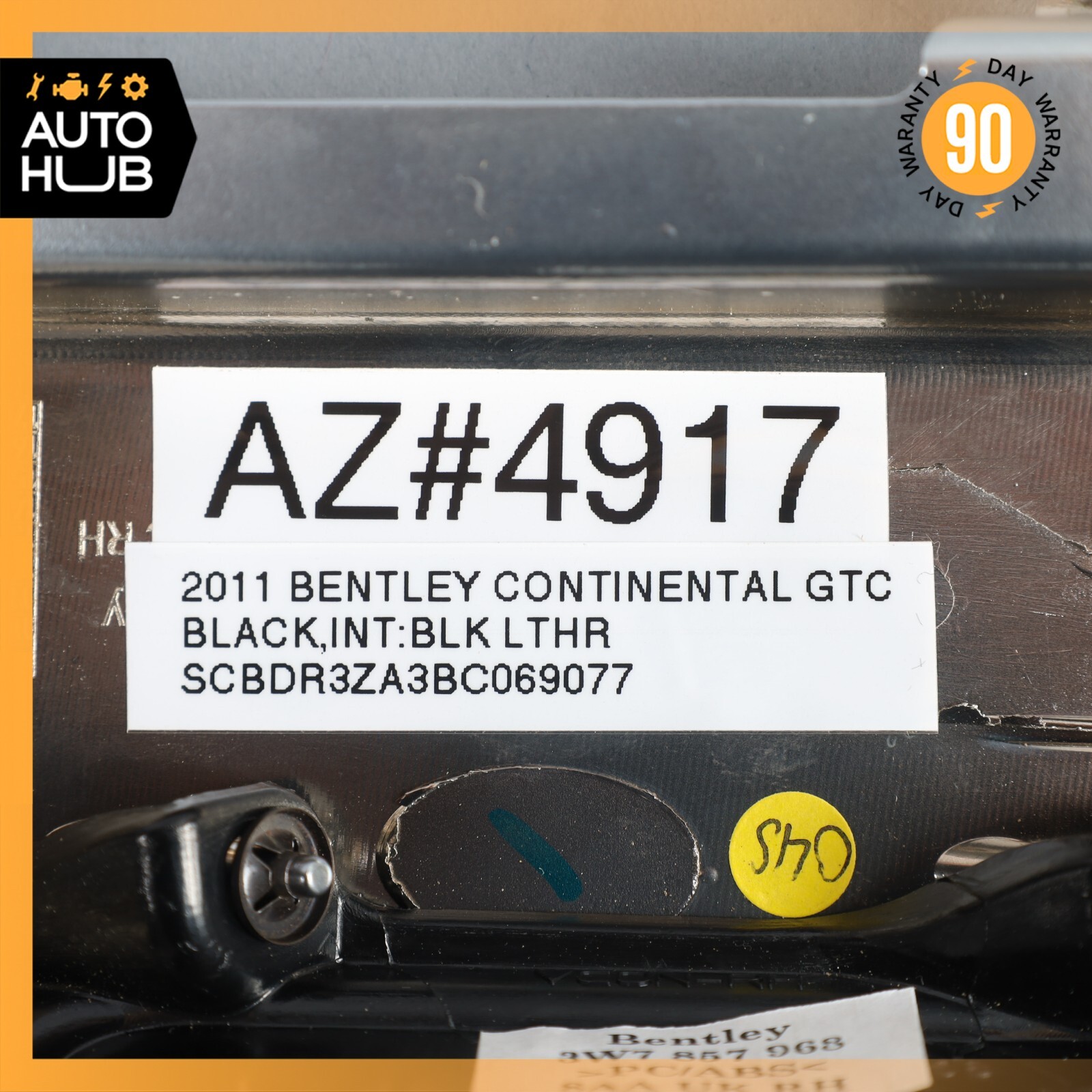 07-11 Bentley Continental GTC Right Side Seat Belt Guide Bezel Trim OEM