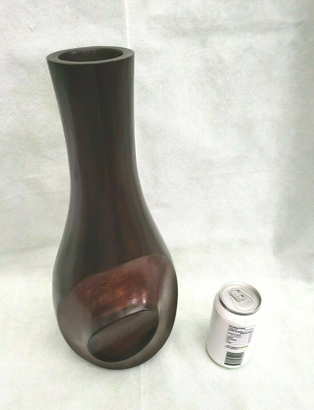 Modern Hand crafted Carved wooden Planter floor VASE URN 16" h x 7"