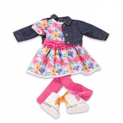Gotz helles Blumenkleid Set 45-50 cm