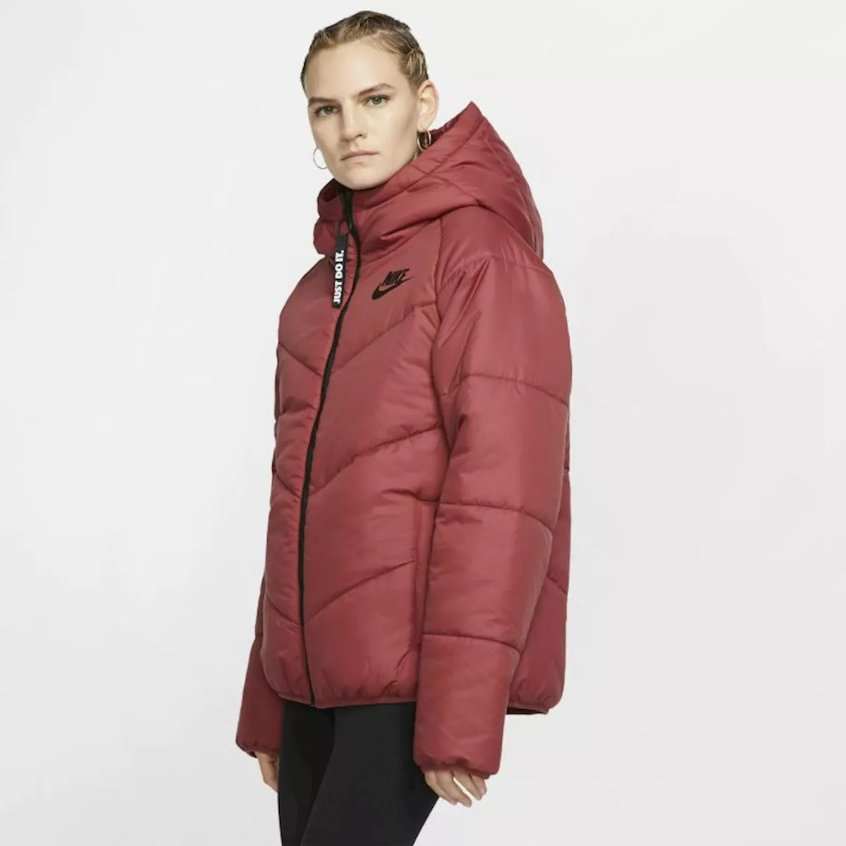 Nike Winter Coat Windrunner Hooded Red Insulated Jacket Winter Women Size  Small