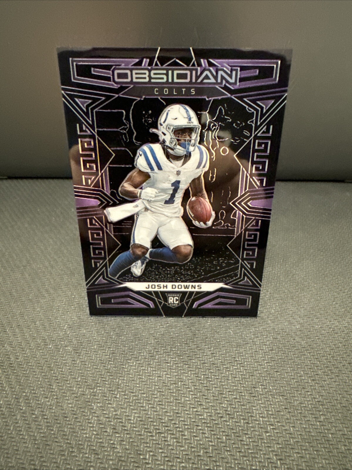 2023 Obsidian - JOSH DOWNS - RC -Purple Electric Etch /75  - Indianapolis Colts