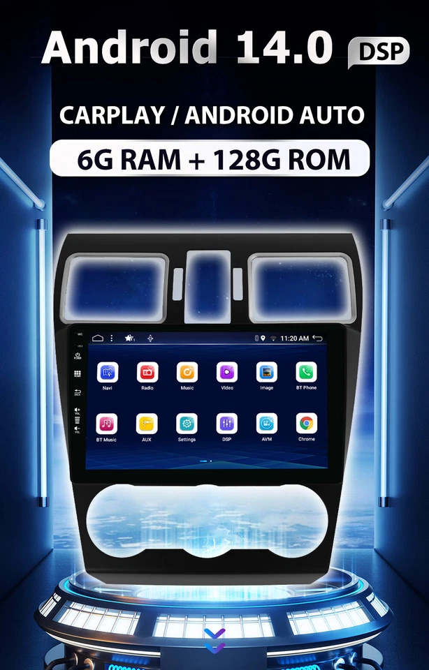9'' Android 14 Autoradio Navi Carplay Für Subaru Forester/XV/WRX 6+128GB SWC DSP - Bild 3 von 4