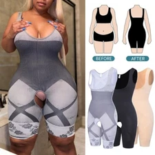 Women Full Body Shaper Open Bust Tummy Control Waist Trainer Bodysuit Underwear