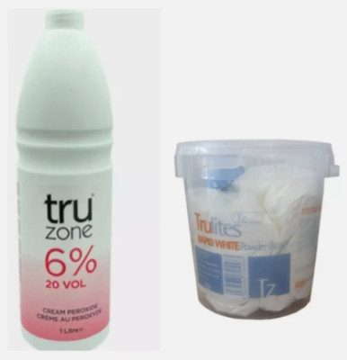Sets Truzone Creme Peroxid 6% 1000ml & Rapid White Hair Bleach 500g