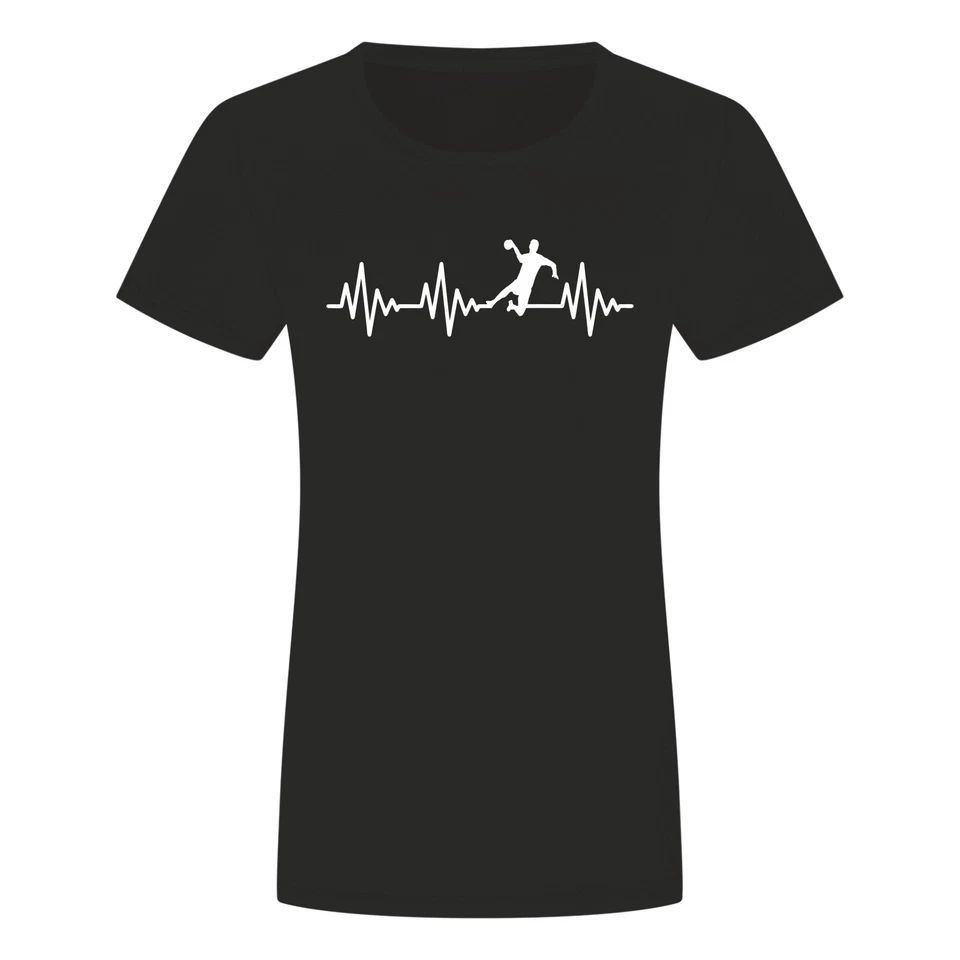 Herzschlag Handball Damen T-Shirt - Ekg Handballer Handballspiel Sport - Bild 1 von 1