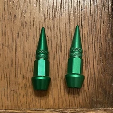 2 green spike valve caps rollfast iverson eliminator raleigh columbia buzz bmx
