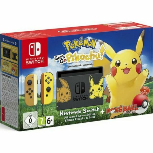 Nintendo Switch Lite 32GB Handheld Video Game Console in Yellow with  Pokemon: Let's Go, Pikachu! Game Bundle