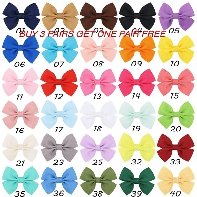 ALLIGATOR 2 x 3 Zoll Baby Mädchen Haarschleifen Krokodilklemmen Ripsband Haarspange