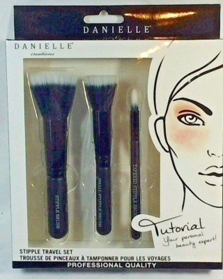 Make Up Stipple Brushes Danielle Set of 3  Boxed Professional Quality  New  