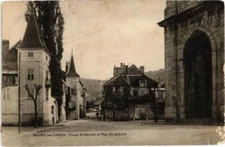 Old postcard BAUME-les-DAMES - Place St-Martin and Rue de la Gare (182970)