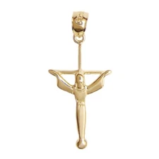 New 14k Yellow Gold Crucifix Pendant