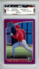 2018 Donruss #56 Shohei Ohtani Rookie Optic Purple Prizm AGC 10 Gem Mint Angels