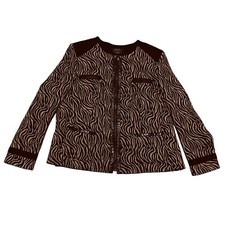New Basler Label Black Brown Animal Print Blazer Jacket Size 20 Womens Glamour