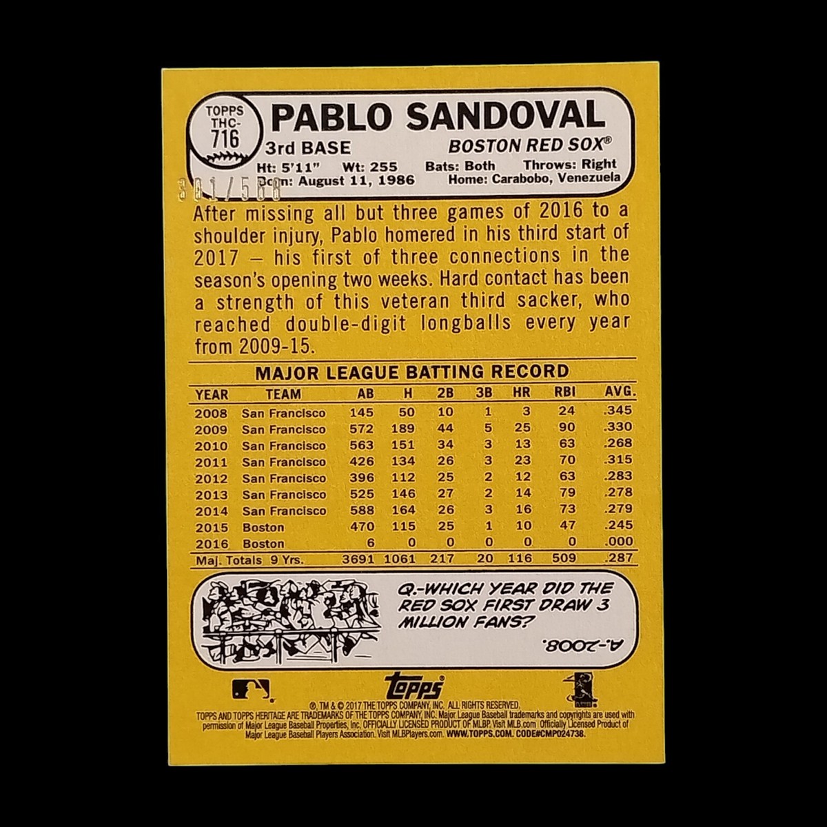 2017 topps heritage バラ売り可 2017 Topps Heritage High Number - Chrome Refractor #THC-716