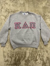 Vintage Delta Kappa Pi Fraternity Sweatshirt Women's L Gray Made in USA 90's