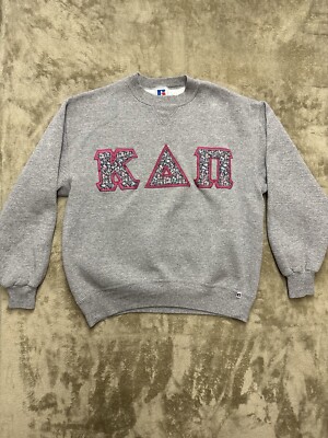 Vintage Delta Kappa Pi Fraternity Sweatshirt Women's L Gray Made in USA 90's