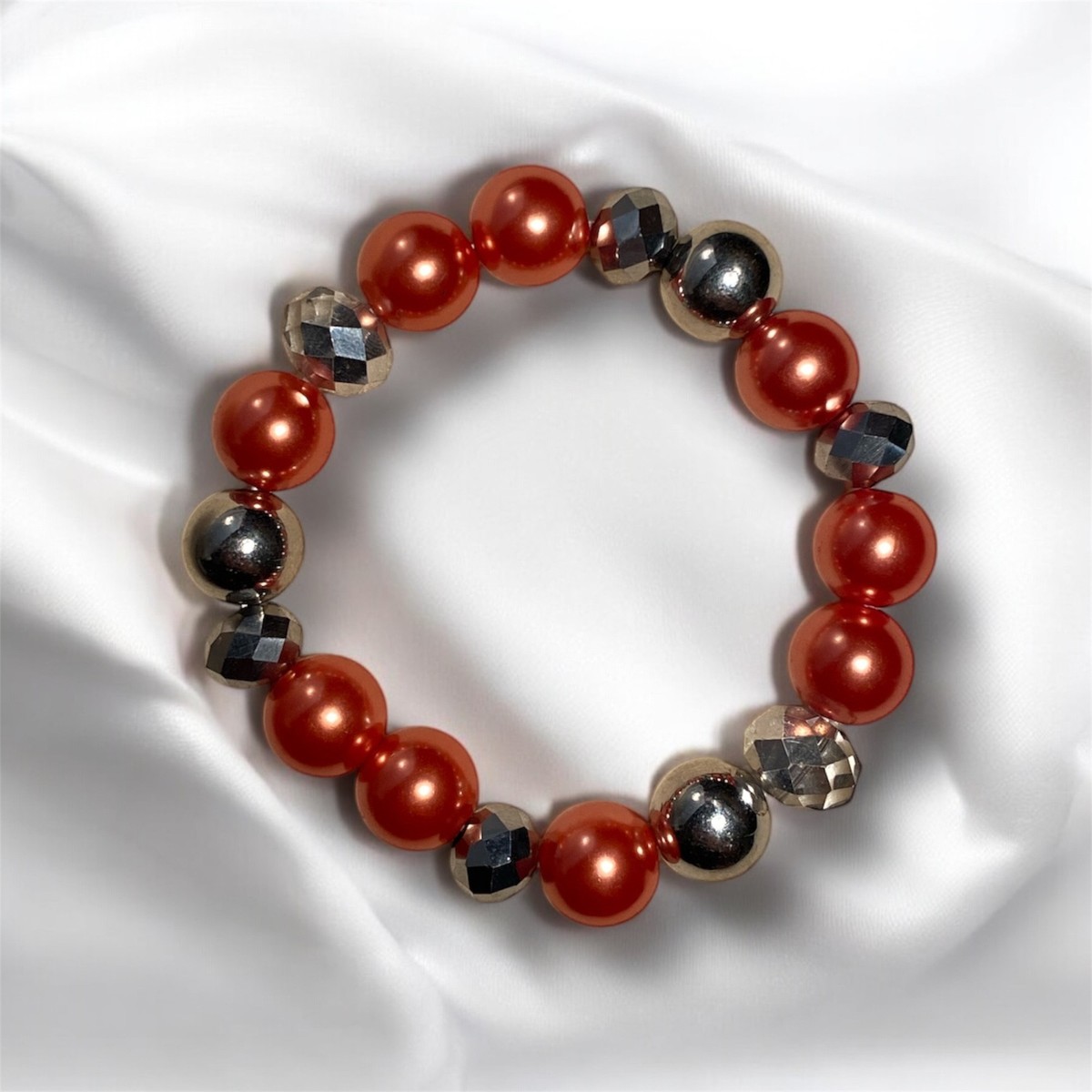 orange　 メタルブレスレット Orange Metallic and Gunmetal Bracelet | eBay