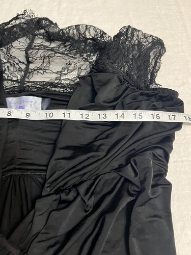 Seraphine Luxe Black Maternity Evening Gown 6 US Wrap Dress Lace Maxi Cocktail - Picture 6 of 9