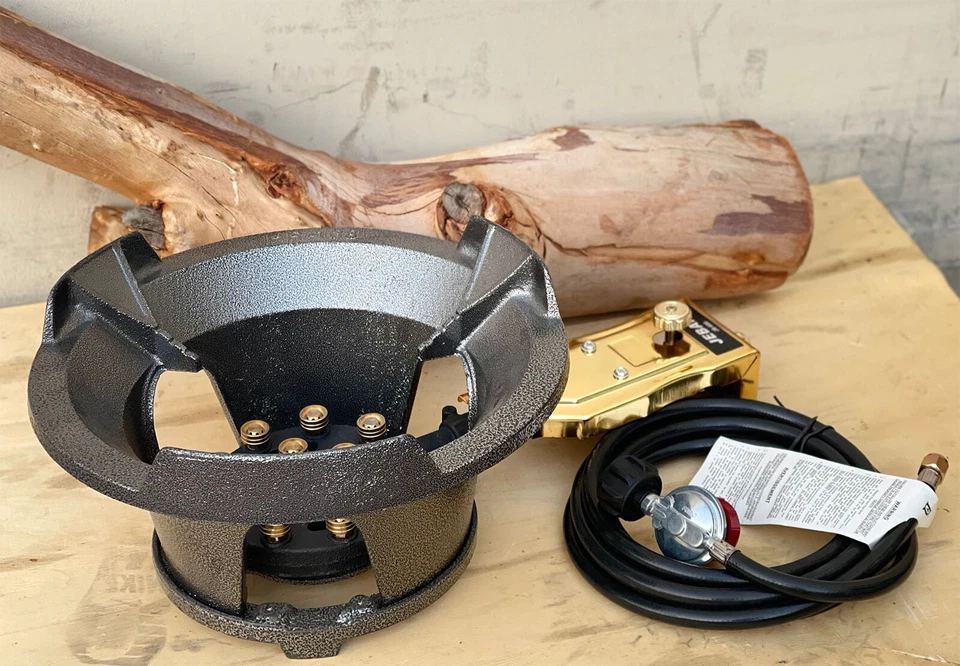15" Hierro Fundido 100K BTU 13 Cabezales LP Quemador de Chorro Propano Wok Freír Estufa de Cocina y Manguera Foto 2 de 4