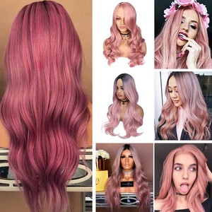 Long Ombre Blonde Wig Straight Brown Roots Ash Blonde Ombre