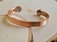 Copper Magnetic Bracelet Arthritis Pain Therapy 2 Large 4 Regular Magnets Cuff