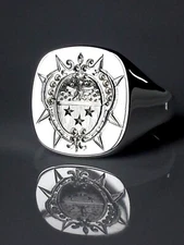 Sterling silver hand carved Family Seal Signet Rings Heavyweight any finger size