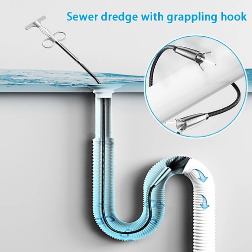 60-160cm Sink Cleaning Hook Bathroom Floor Sewer Dredge Device Small ...