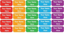 Personalized Clothing Name Labels for Camp, College, School Mix Color Background