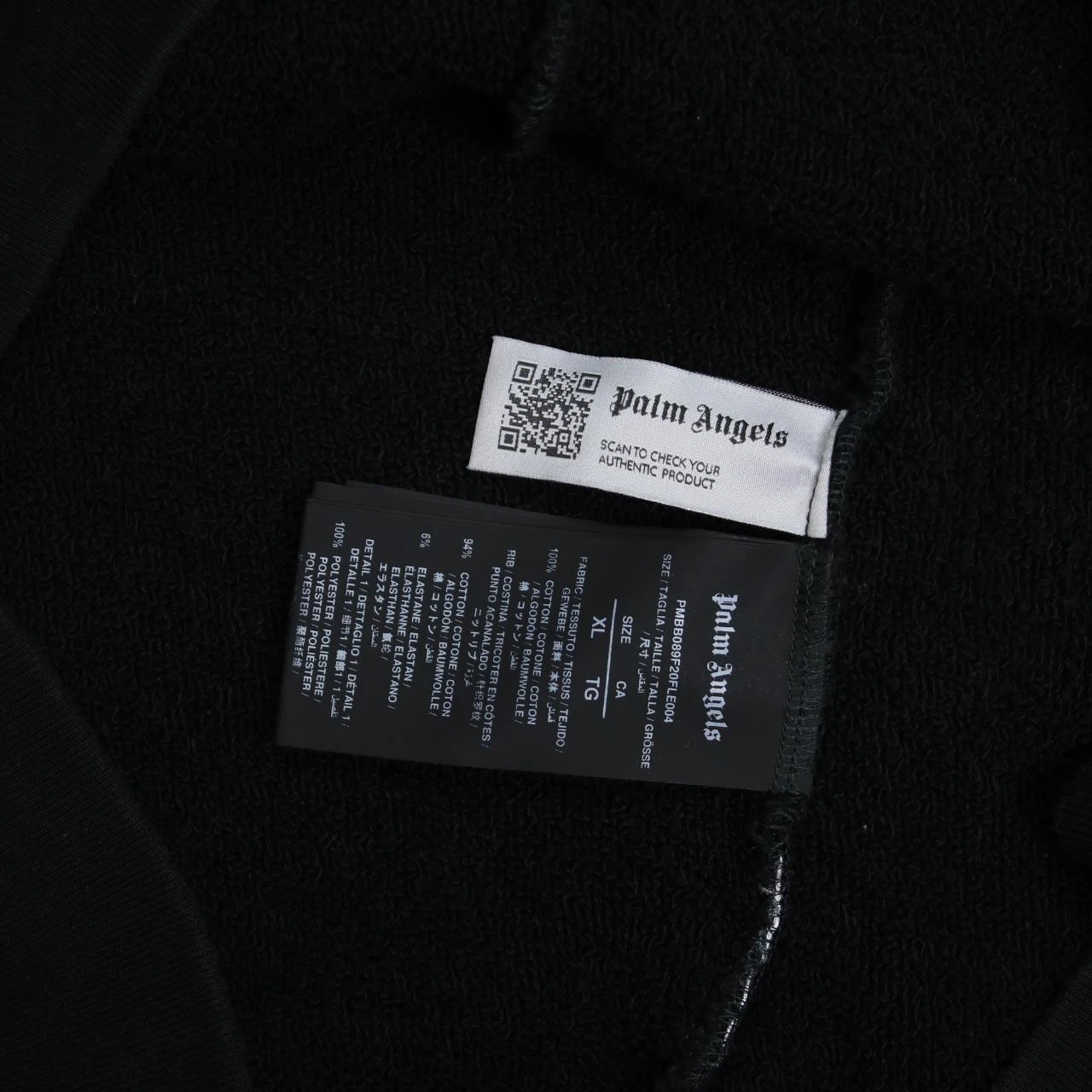 Felpa con cappuccio ricamata Palm Angels Desert taglia X Large nera