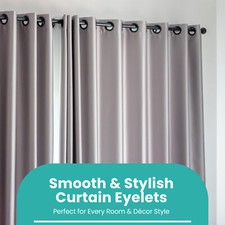40 Pcs Metal Curtain Rings & Hooks Set – Bright Nickel, 30mm Inner Diameter, For Curtain Rods Up To 1 Inch
