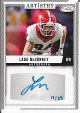 2024 Sage Artistry Ladd McConkey Auto Card Signed ART-LM 17/25 Georgia Bulldogs
