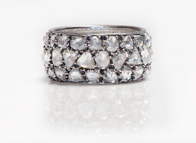 Fred Leighton Row Rose Cut Diamond Gold Eternity Band