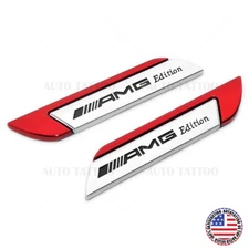 Universal Fender Marker Car AMG Edition Red Logo Badge Emblem Sport Decoration