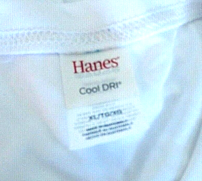 HANES Cool Dri UPF 50+ Long Sleeve Tee Shirt-XL, white Lightweight