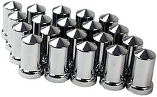 33mm Chrome ABS Plastic Lug Nut Covers Caps with Flange Push on Bullet for 20