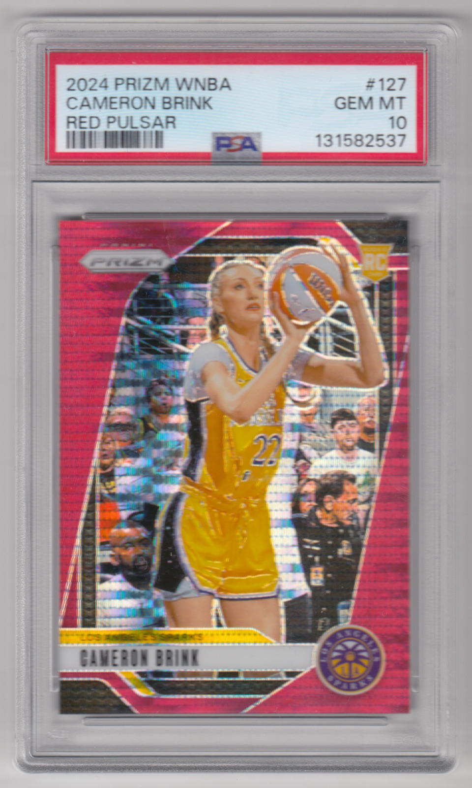 2024/25 PANINI PRIZM WNBA CAMERON BRINK RED PULSAR RC ROOKIE /299 PSA 10 #127
