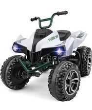 ELEMARA 2 Seater Ride on ATV for Big Kids, 4 Wheeler 400W Motor 5mph Speed White